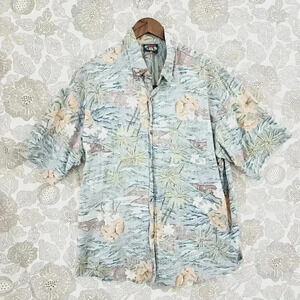 Vintage Hawaii Blues Inside Out Printed button down Hawaiian Shirt XL 8355